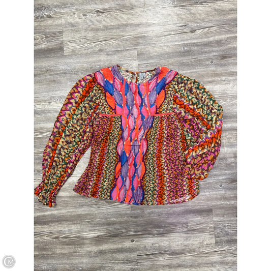 Top 3/4 Sleeve By Bl-nk In Multi-colored, Size: Xs