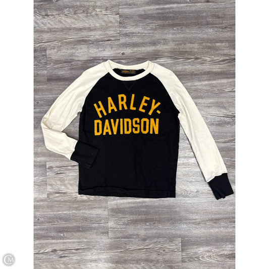 Top Long Sleeve By Harley Davidson In Black & White, Size: S
