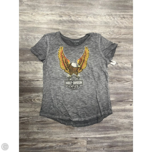 Top Short Sleeve By Harley Davidson In Grey, Size: M