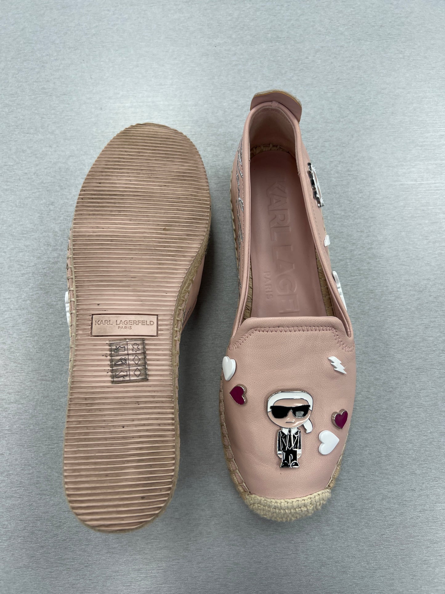 Pink Shoes Heels Platform Karl Lagerfeld, Size 8