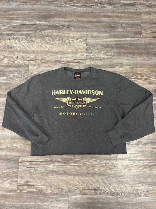 Sweatshirt Crewneck By Harley Davidson In Grey, Size: S