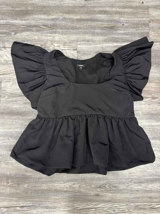 Top Short Sleeve By Express In Black, Size: M