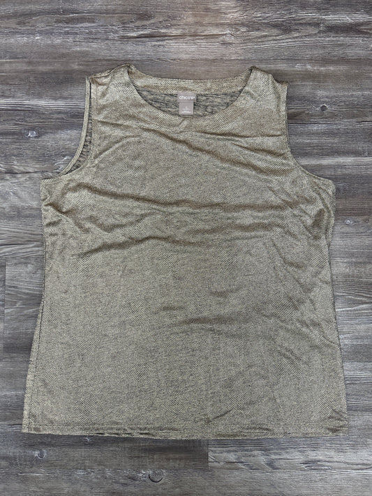 Top Sleeveless By Chicos In Gold, Size: L