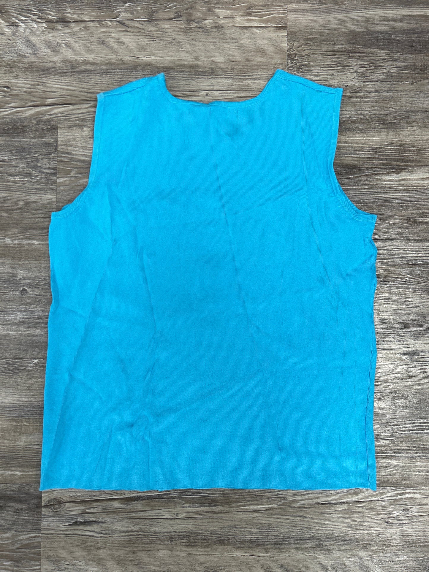 Top Sleeveless By Laura Ashley In Blue, Size: Xl