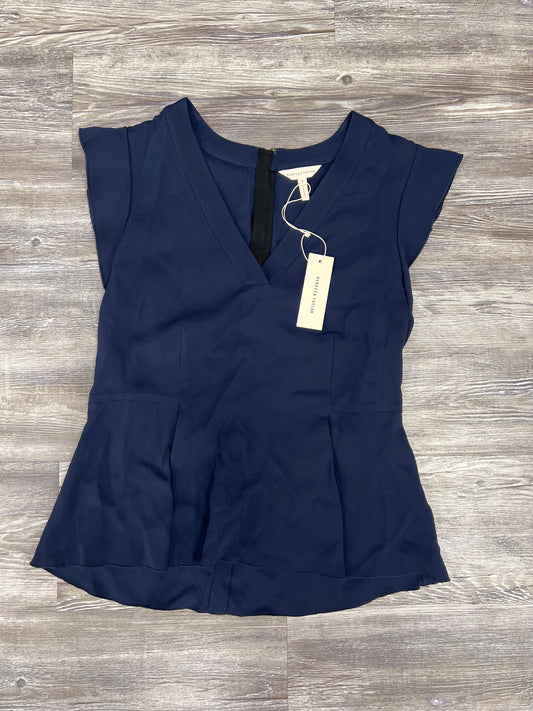 Top Short Sleeve By Rebecca Taylor In Navy, Size: 8