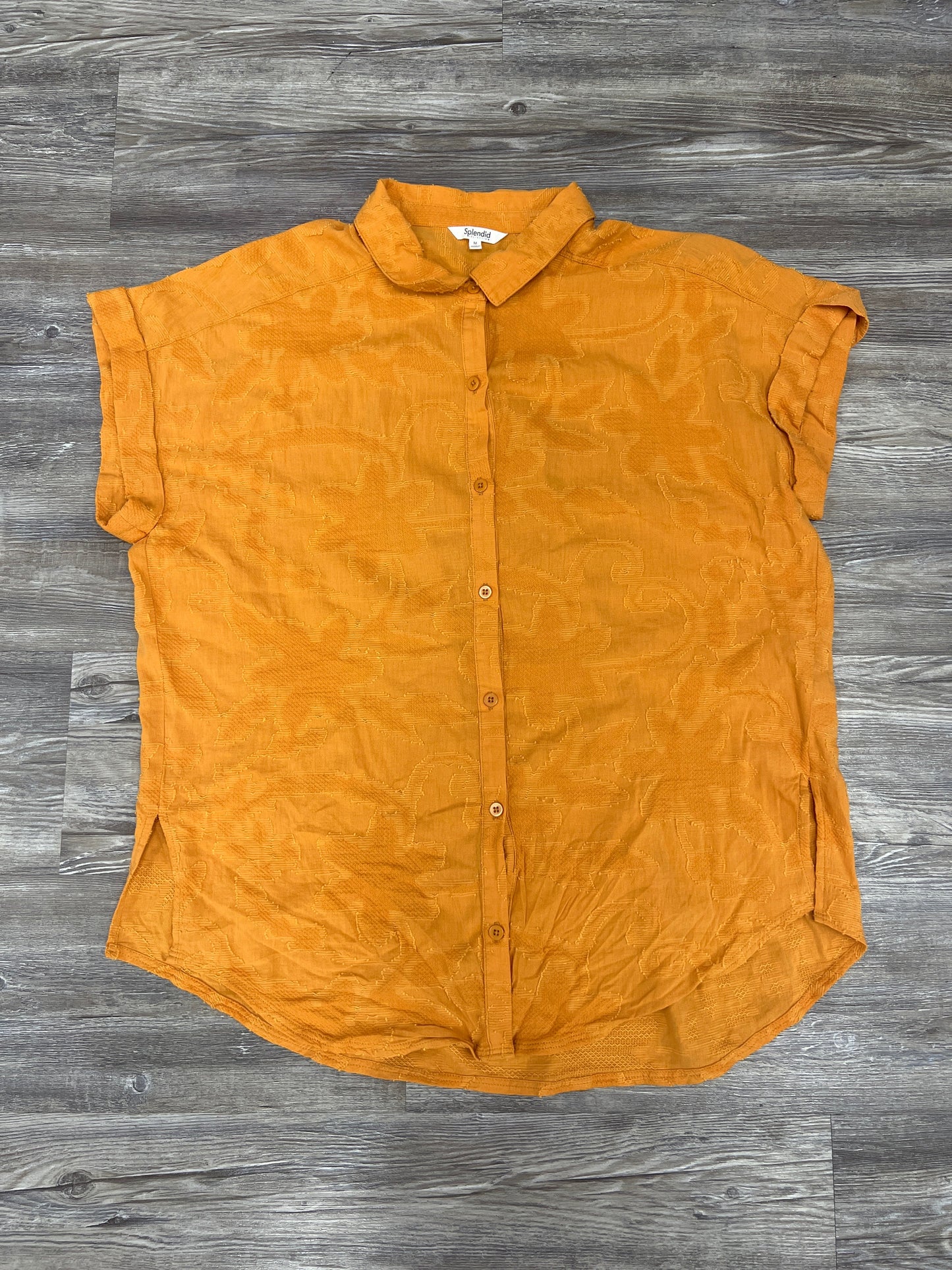 Top Short Sleeve By Splendid In Orange, Size: M