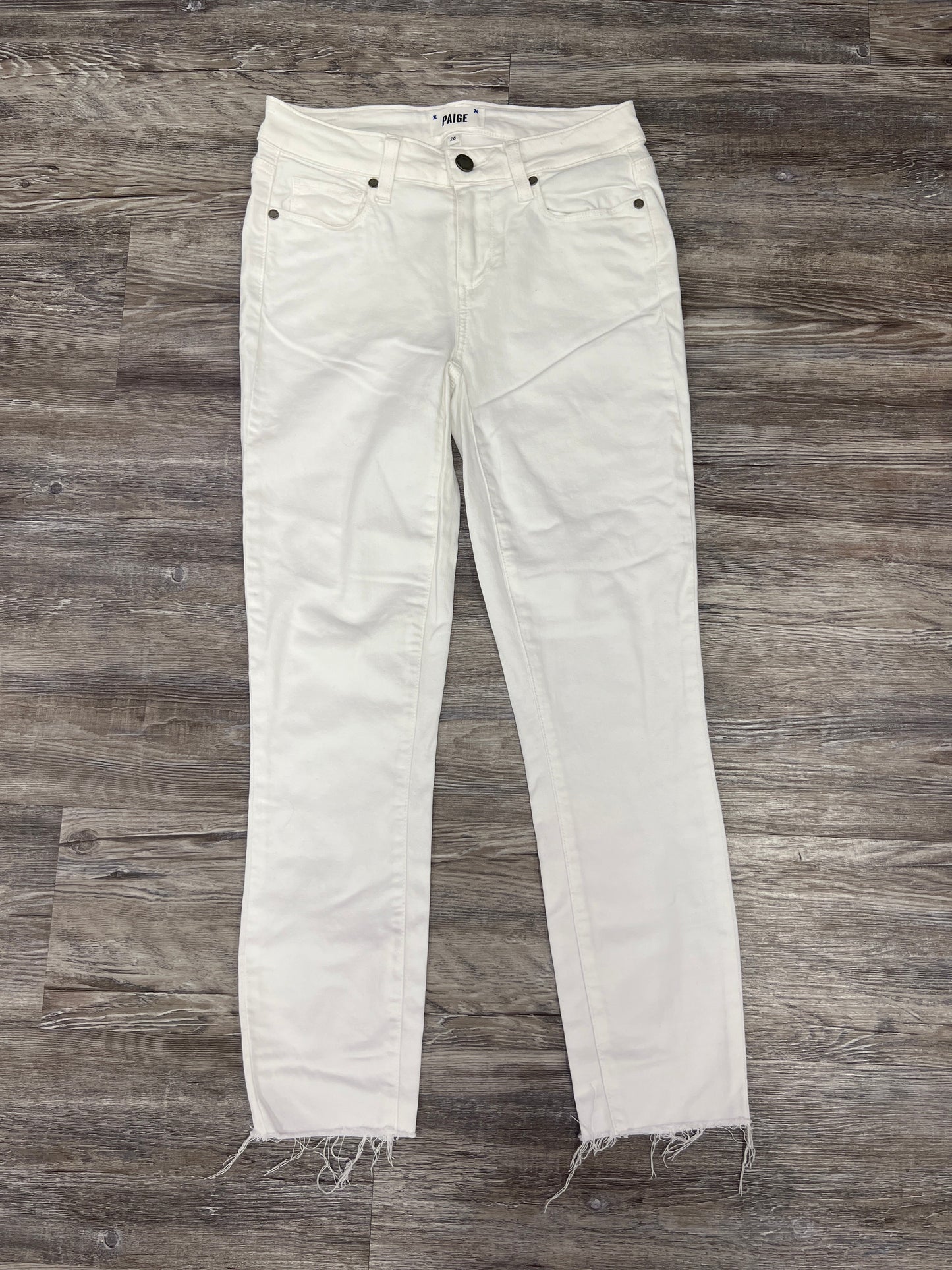 Jeans Designer By Paige In White Denim, Size: 2