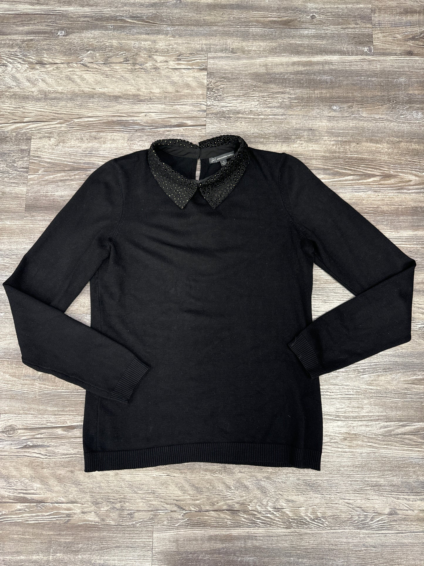 Top Long Sleeve By Adrianna Papell In Black, Size: S