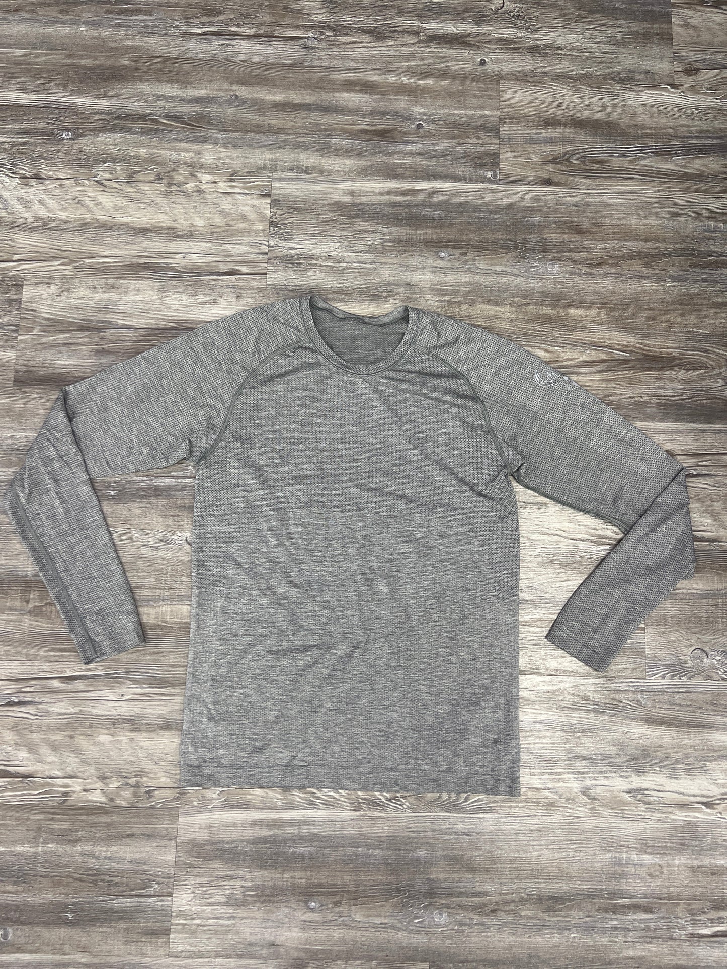 Grey Athletic Top Long Sleeve Collar Lululemon, Size M