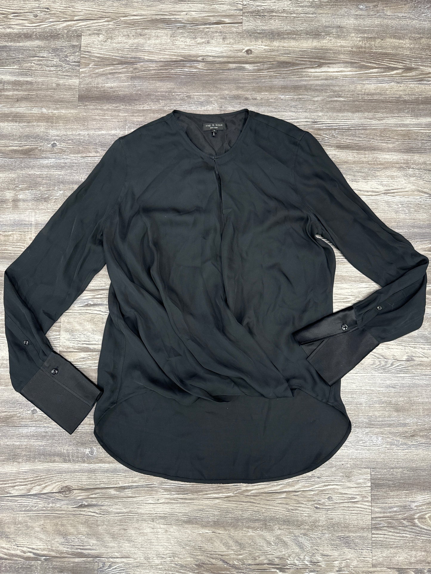 Top Long Sleeve By Rag And Bone In Black, Size: S