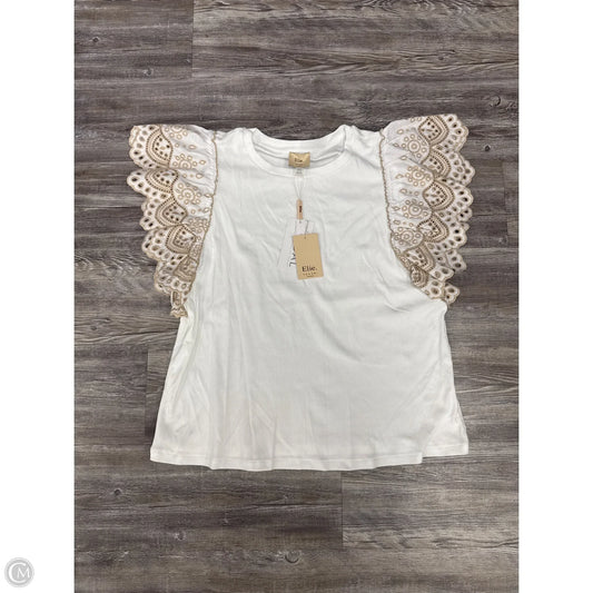 Top Short Sleeve By Elie Tahari In White, Size: 1x