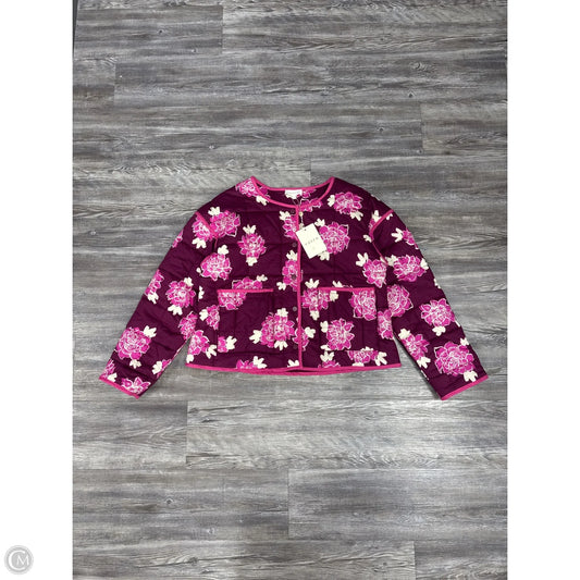 Coat Puffer & Quilted By Entro In Purple & White, Size: L