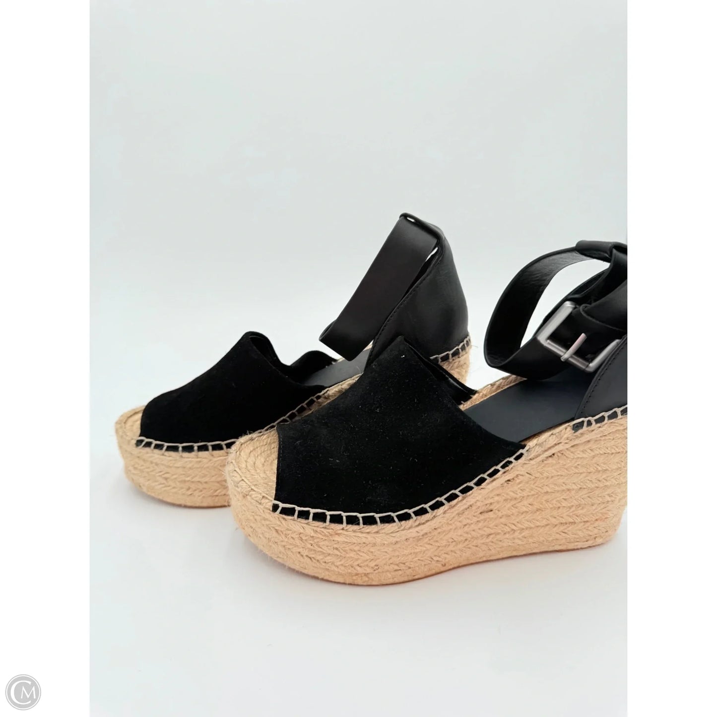 Sandals Heels Platform By Marc Fisher In Black & Cream, Size: 7.5