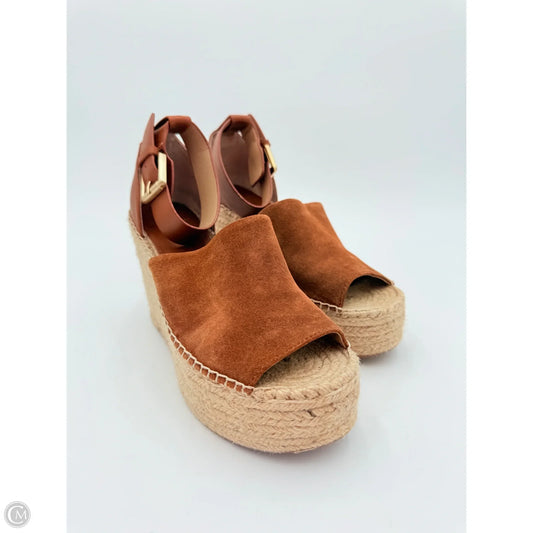 Sandals Heels Platform By Marc Fisher In Tan, Size: 7.5