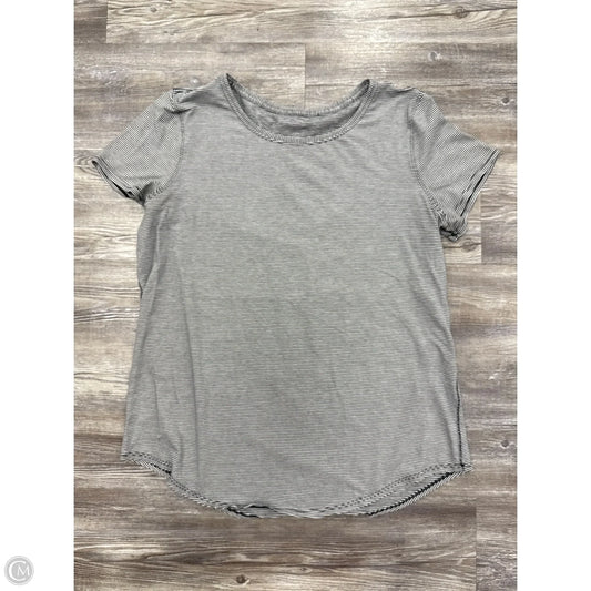 Athletic Top Short Sleeve By Lululemon In Striped Pattern, Size: L
