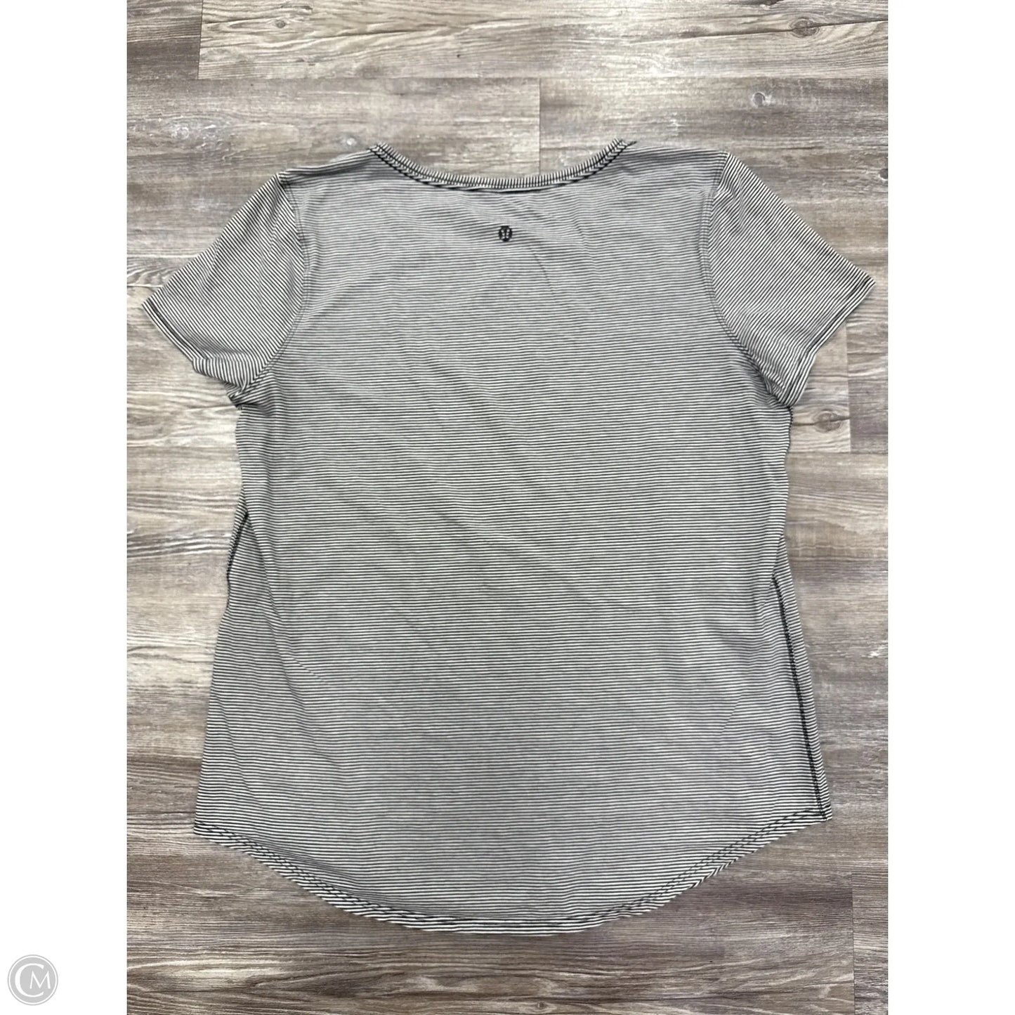 Athletic Top Short Sleeve By Lululemon In Striped Pattern, Size: L