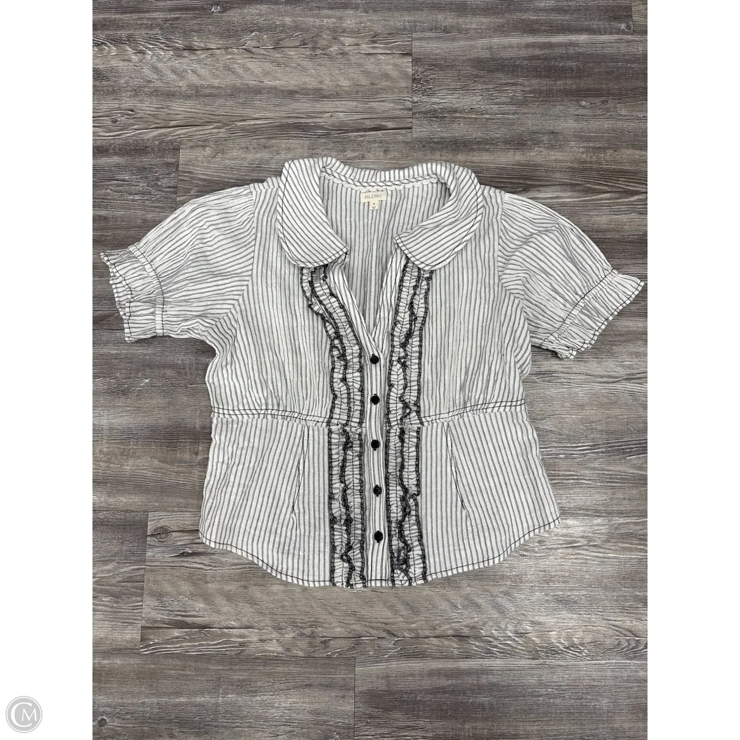 Top Short Sleeve By Pilcro In Striped Pattern, Size: M