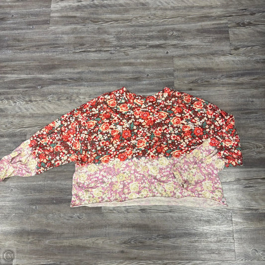 Top Long Sleeve By Free People In Floral Print, Size: L