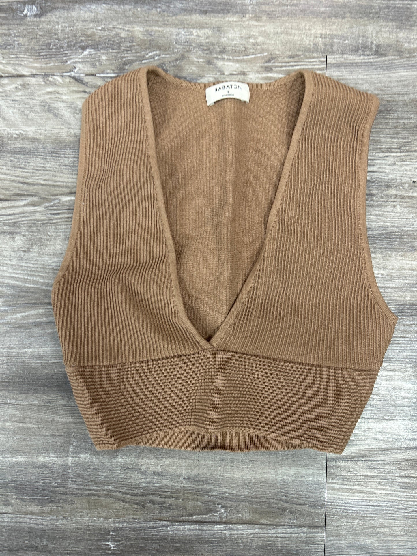 Top Sleeveless By Babaton In Brown, Size: S