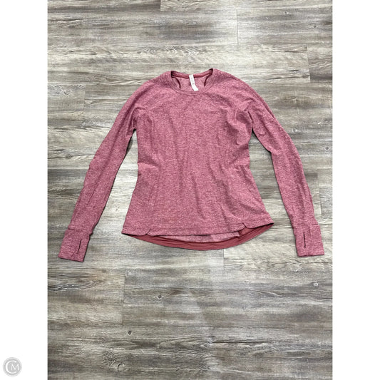 Athletic Top Long Sleeve Crewneck By Lululemon In Pink, Size: 12