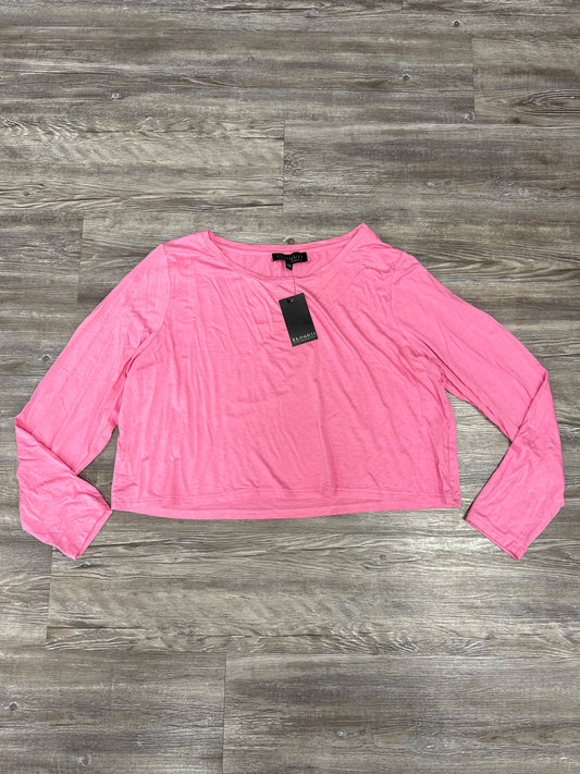 Top Long Sleeve Basic By Eloquii In Pink, Size: 3x