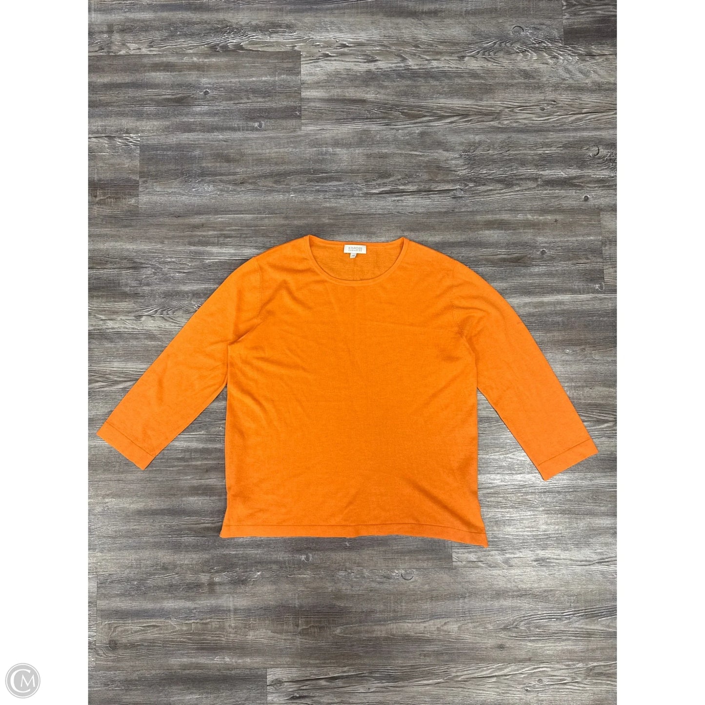 Sweater Designer By Kinross Cashmere In Orange, Size: L