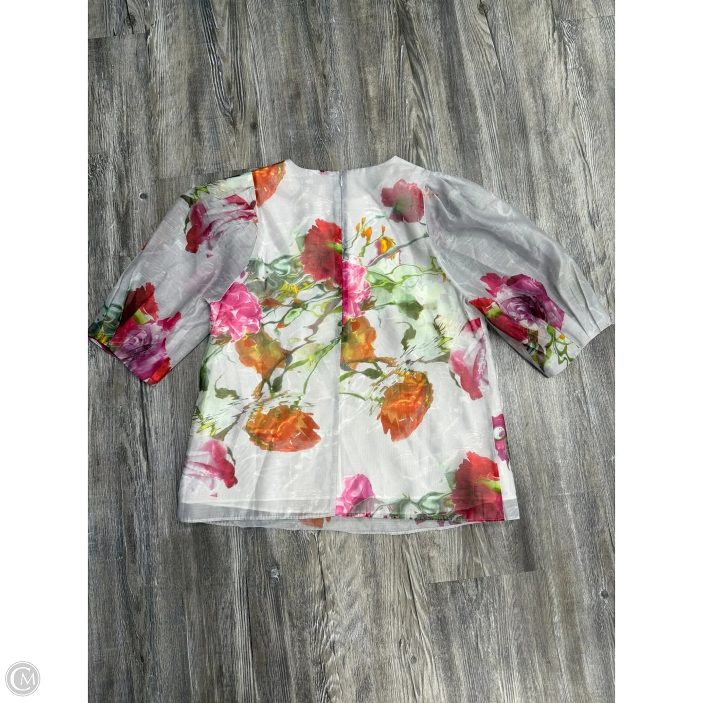 Top Short Sleeve Designer By Ted Baker In Floral Print, Size: 2