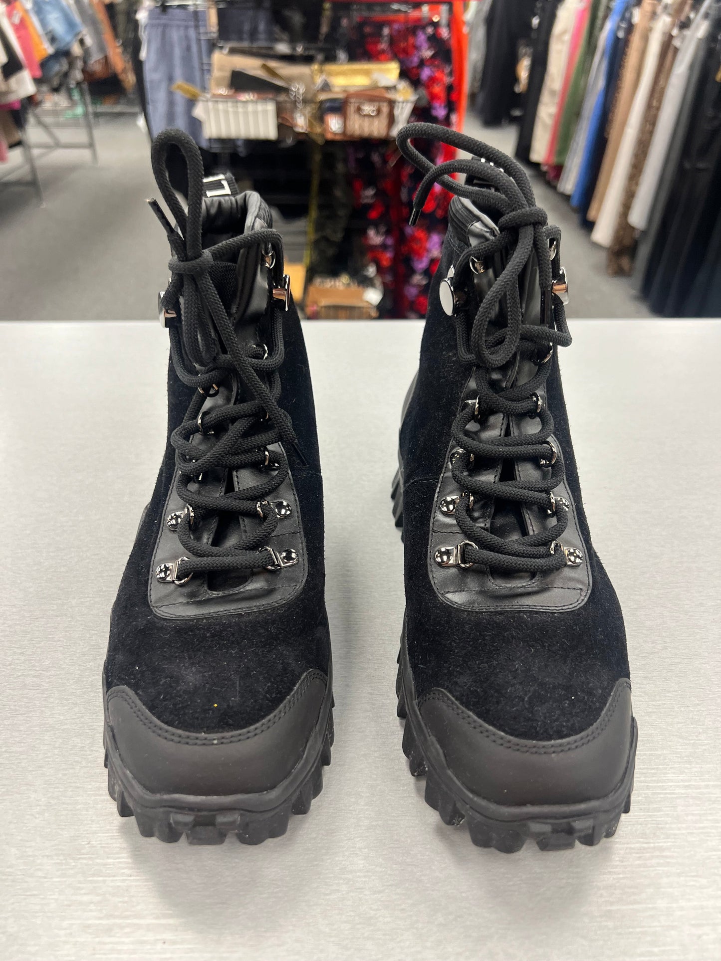 Black Boots Luxury Designer Moncler, Size 8.5