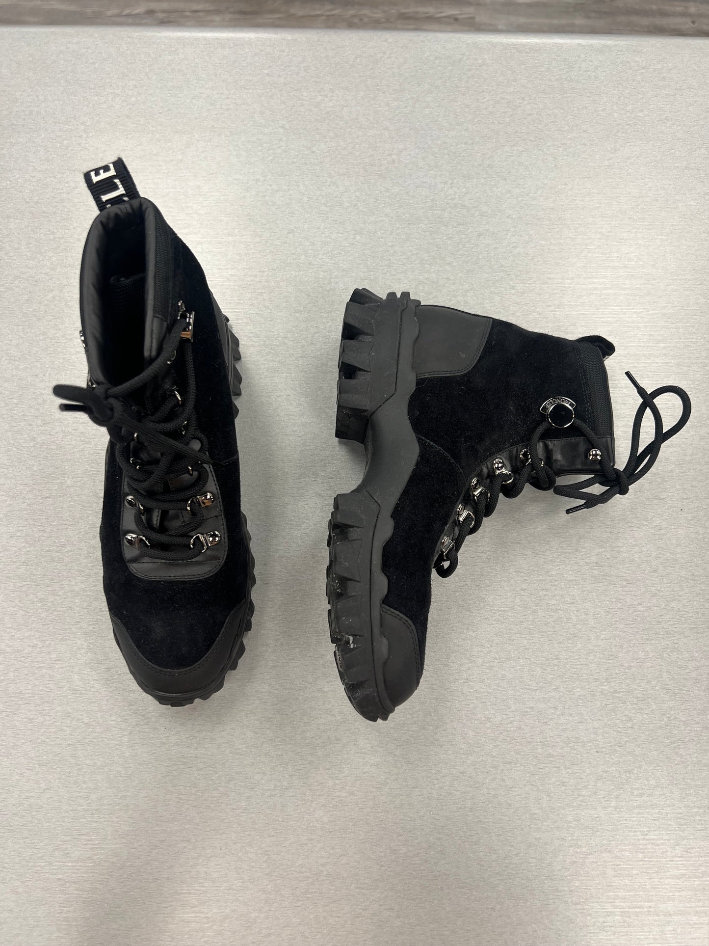 Black Boots Luxury Designer Moncler, Size 8.5
