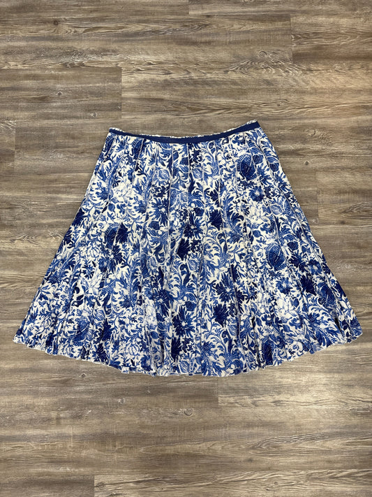 Blue & White Skirt Midi Dressbarn, Size 16