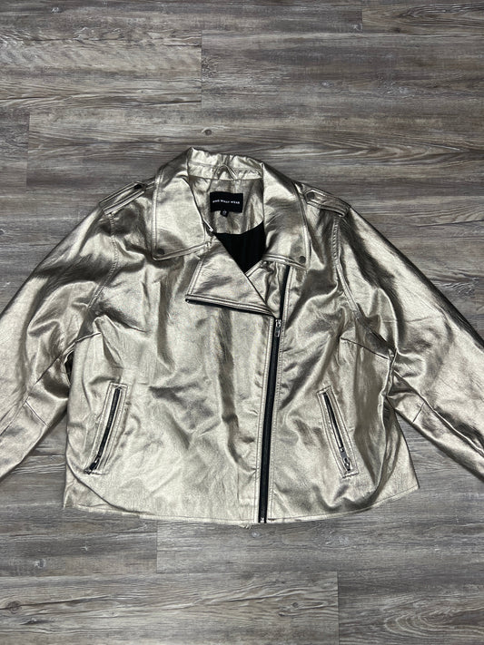 Silver Jacket Moto Who What Wear, Size 4x