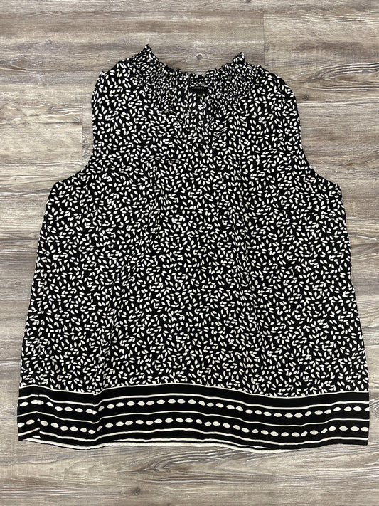 Top Sleeveless By Talbots In Black & White, Size: Xl