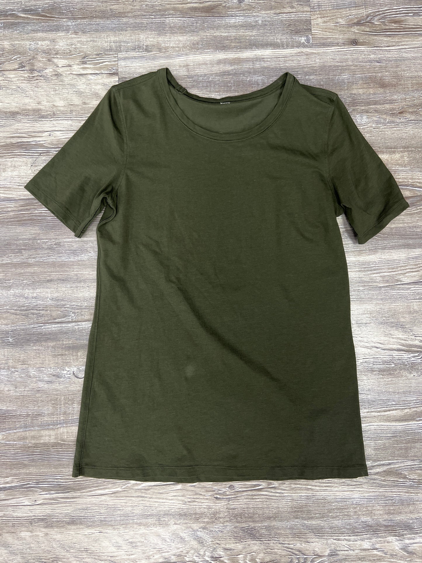 Athletic Top Short Sleeve By Lululemon In Green, Size: M