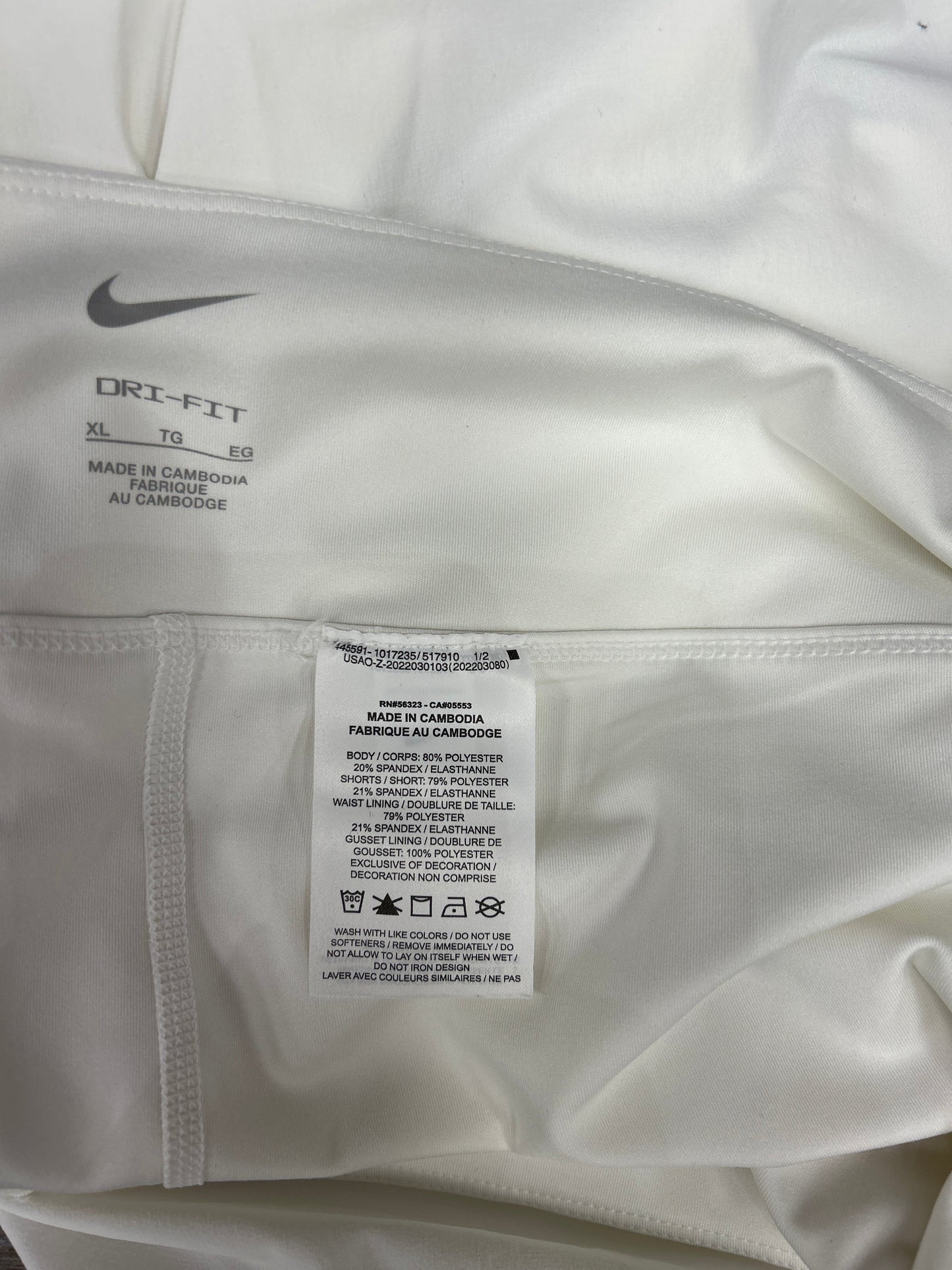 Athletic Skort By Nike Apparel In White, Size: Xl