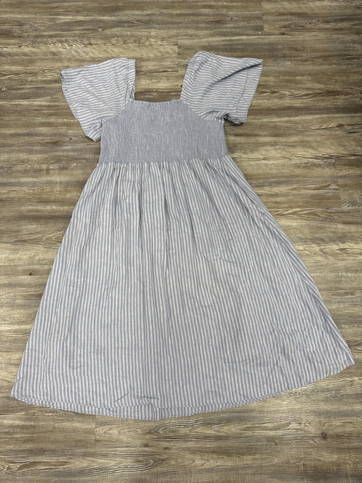 Dress Casual Maxi By Madewell In Blue & Cream, Size: Xxl