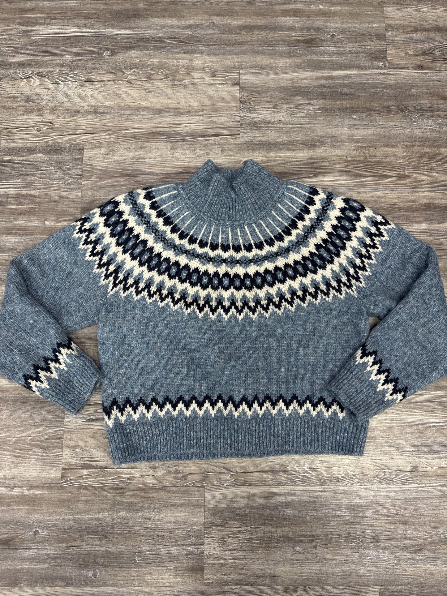 Sweater By Gap In Blue & Grey, Size: M