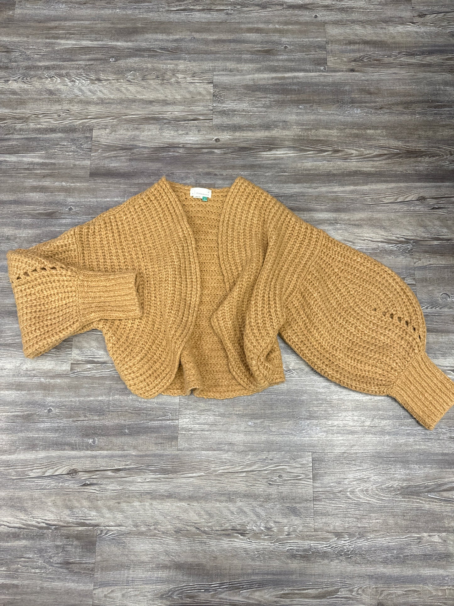 Sweater Cardigan By Anthropologie In Tan, Size: 2x