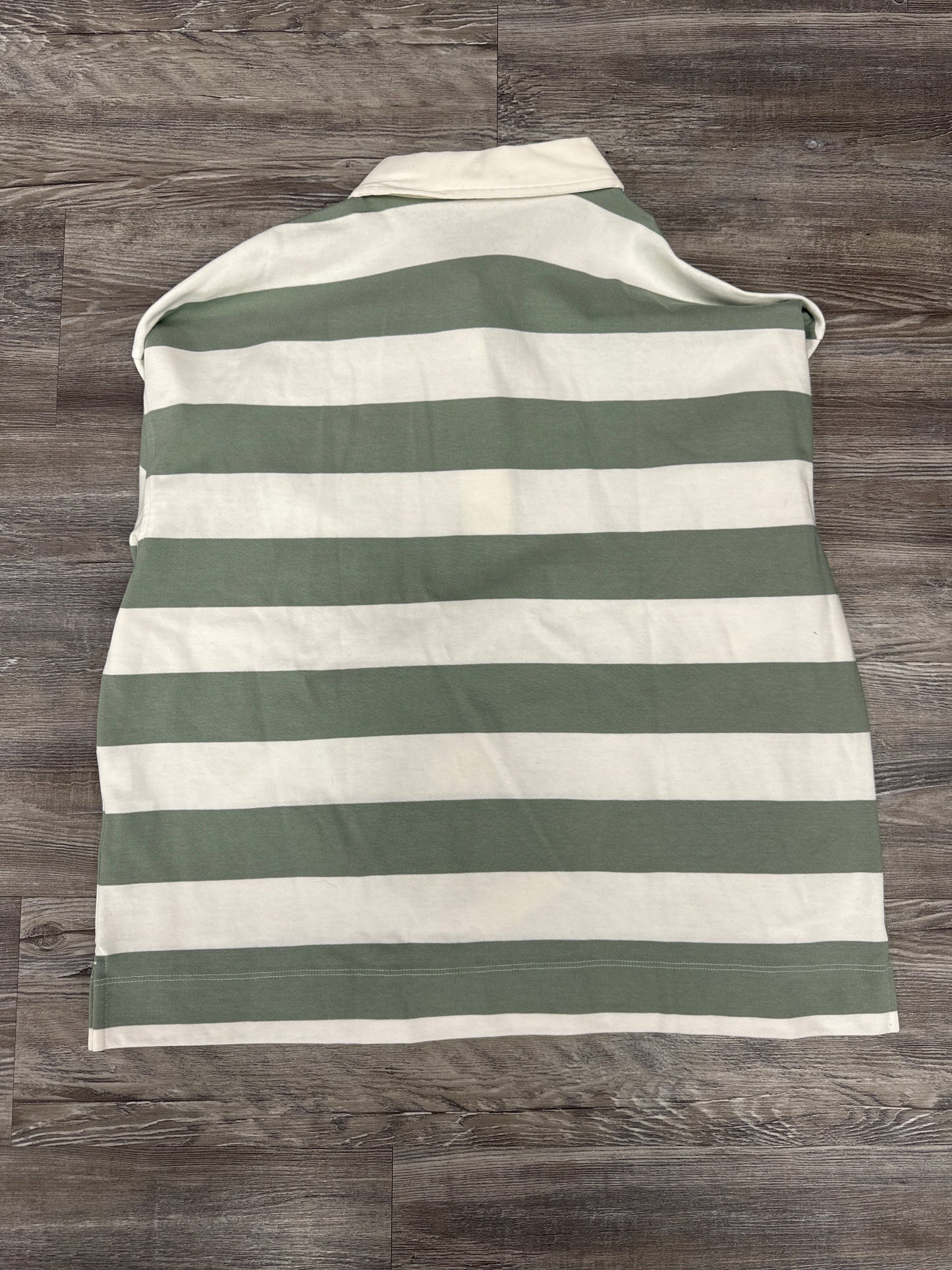 Top Long Sleeve By Vineyard Vines In Green & White, Size: L