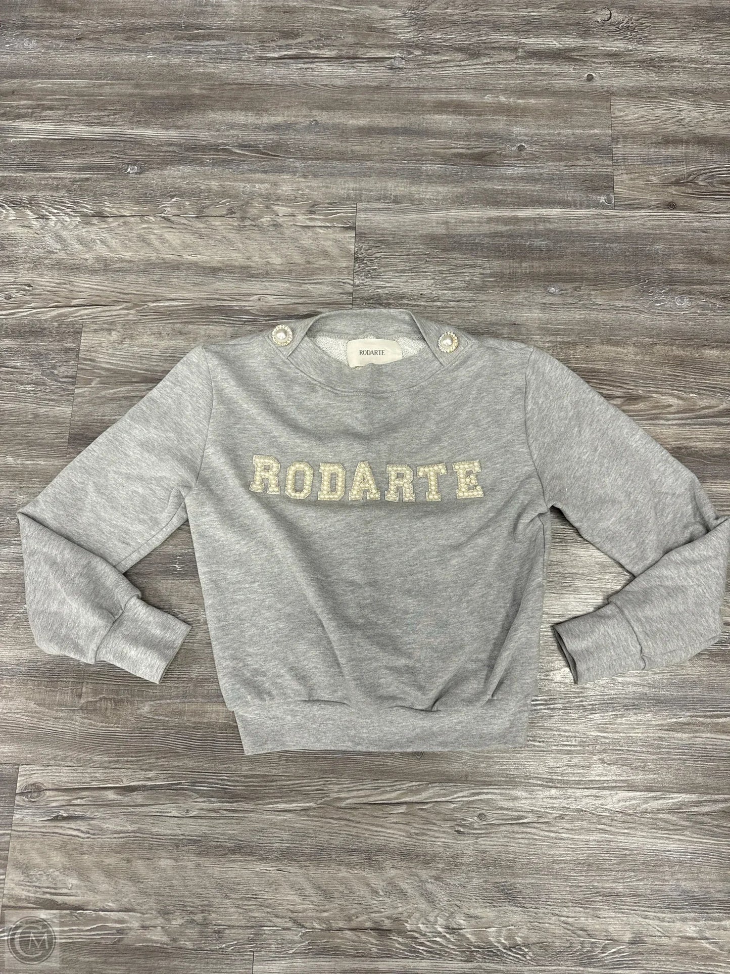 Sweatshirt Crewneck By Rodarte In Grey & White, Size: Xs