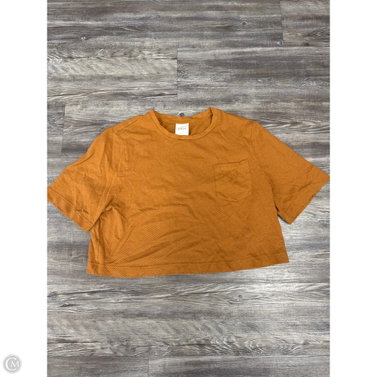 Athletic Top Short Sleeve By Varley In Tan, Size: M