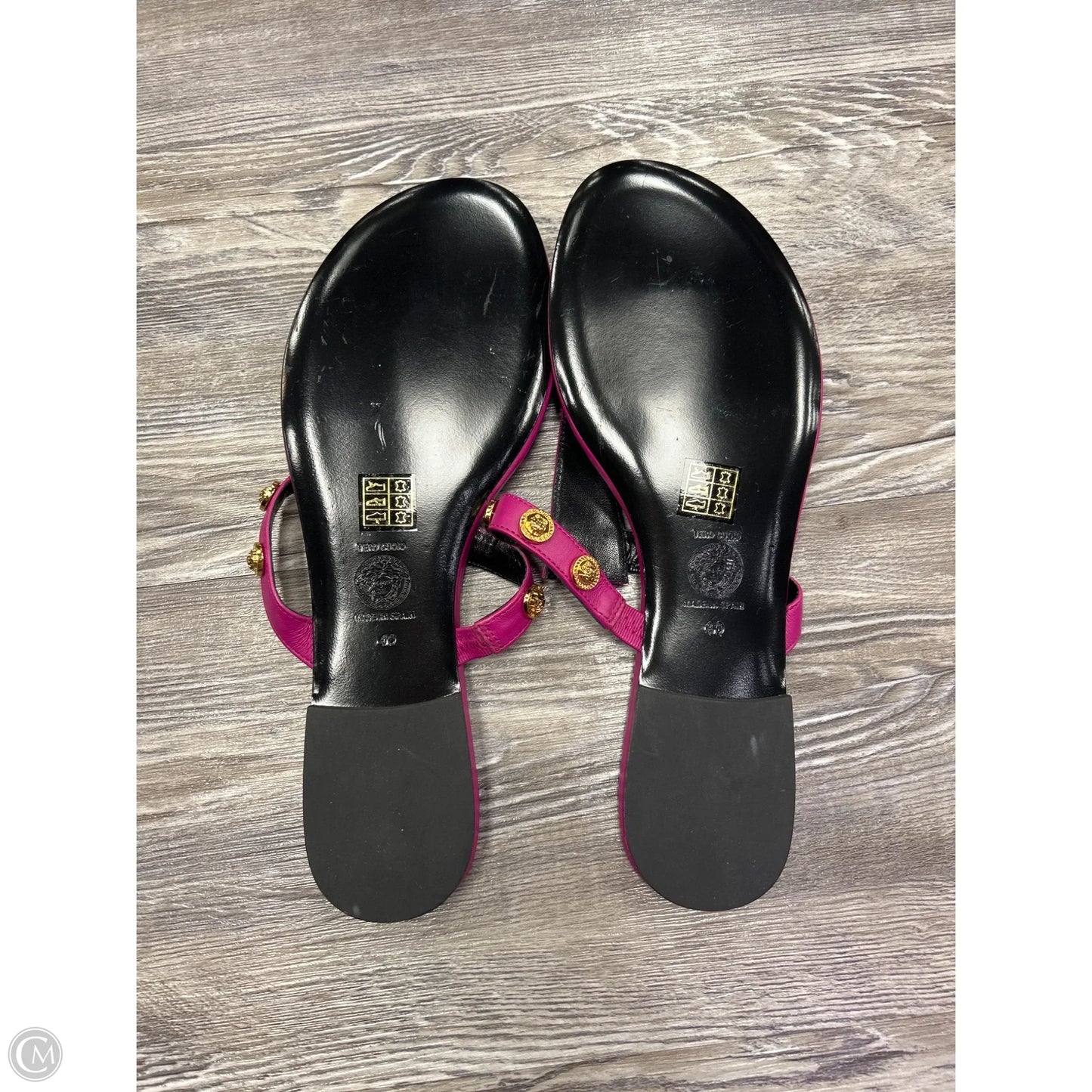 Sandals Luxury Designer By Versace In Purple, Size: 10