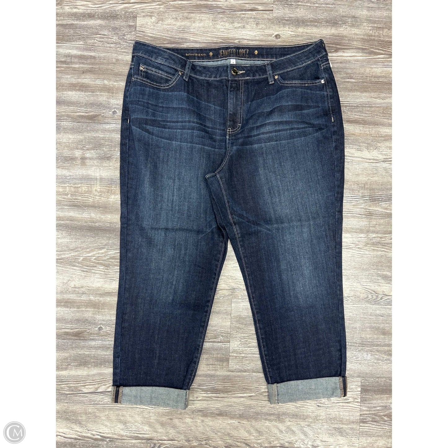 Capris By Jennifer Lopez In Blue Denim, Size: 16