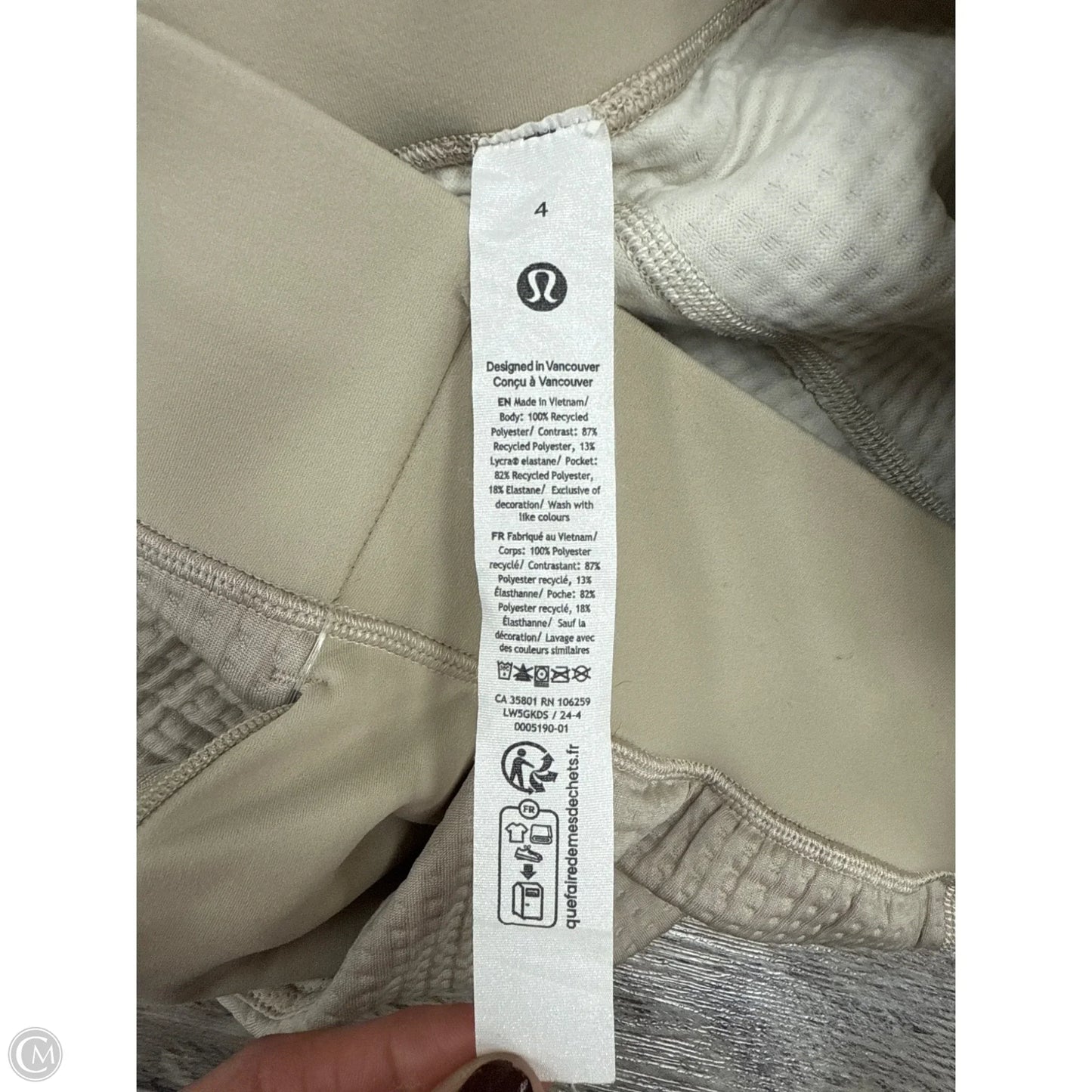 Athletic Pants By Lululemon In Tan, Size: 4