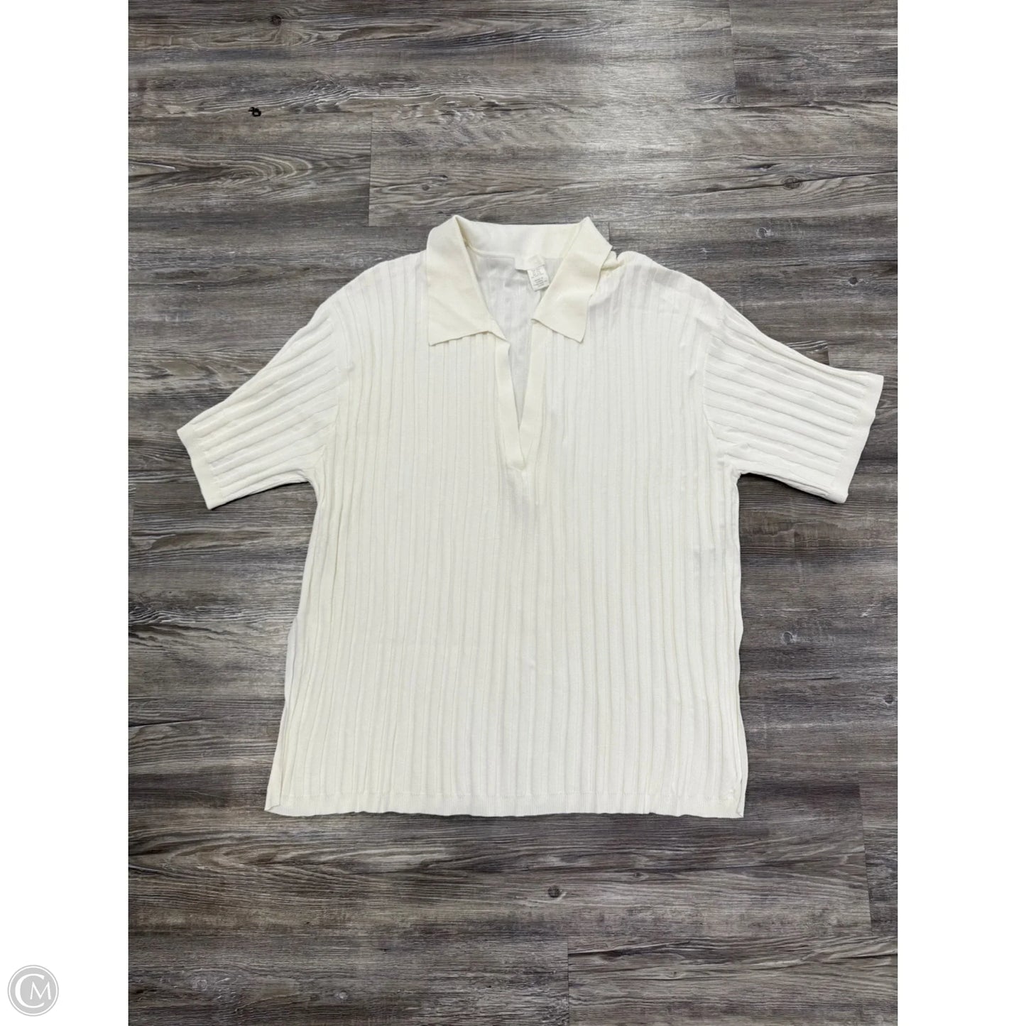 Top Short Sleeve By H&m In Cream, Size: Xxl