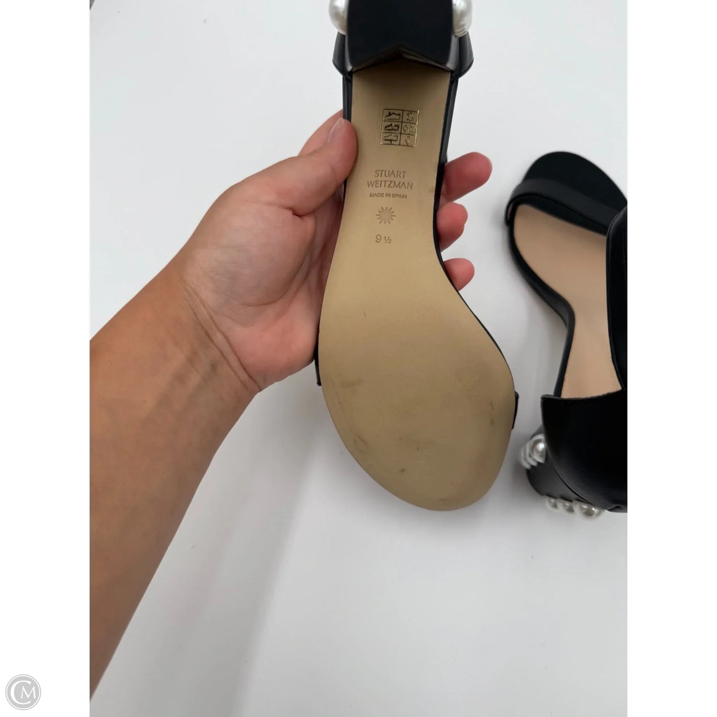 Sandals Designer By Stuart Weitzman In Black, Size: 9.5