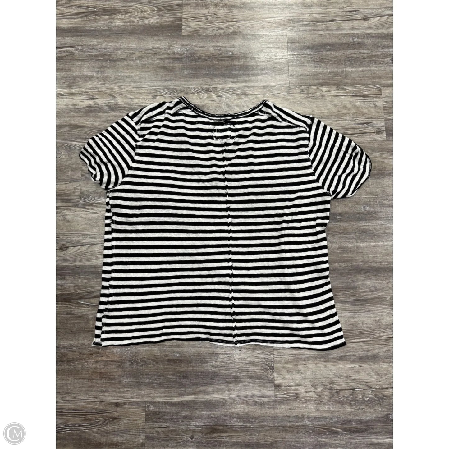 Top Short Sleeve Basic By We The Free In Black & White, Size: Xl