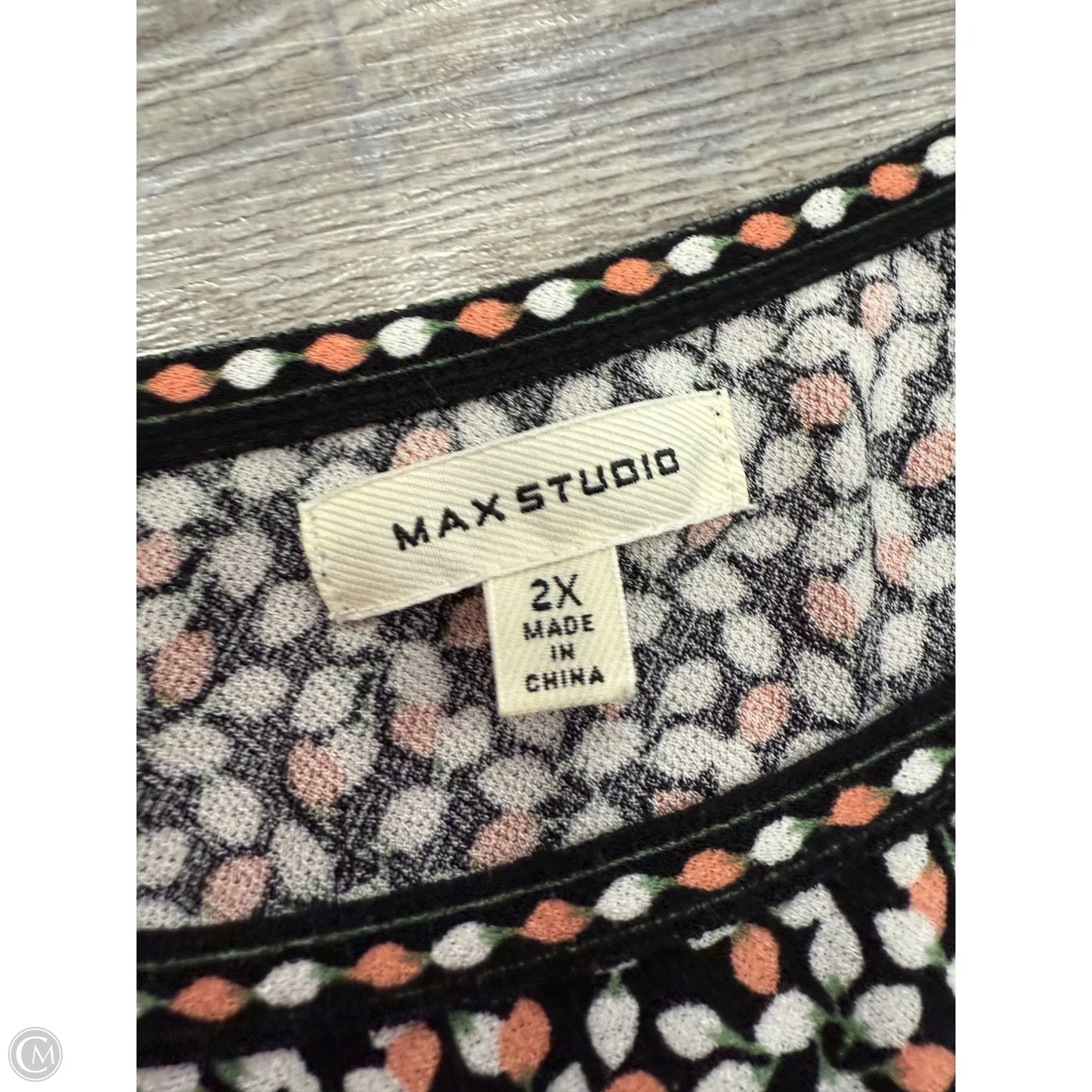 Top Long Sleeve Basic By Max Studio In Pink & White, Size: 2x