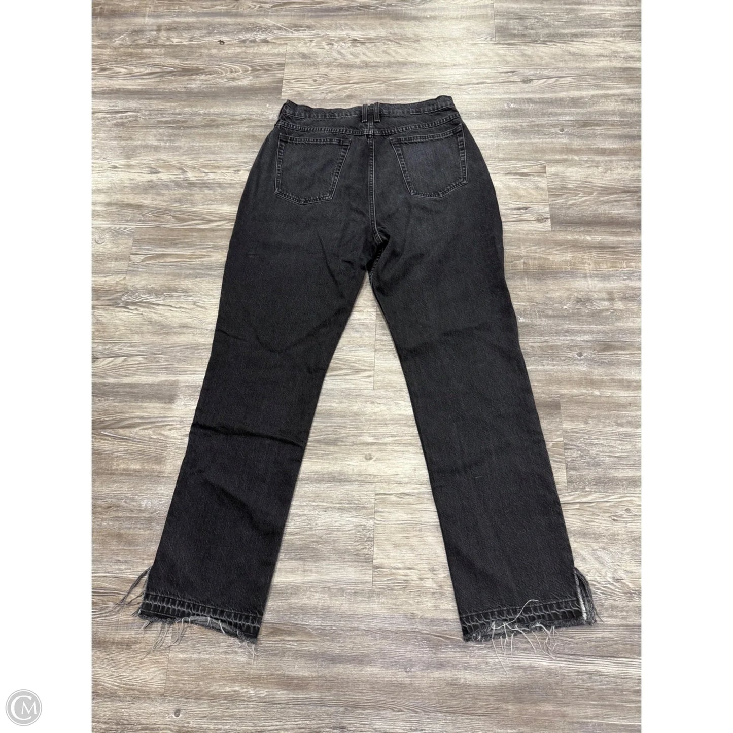 Jeans Straight By Frame In Black Denim, Size: 10