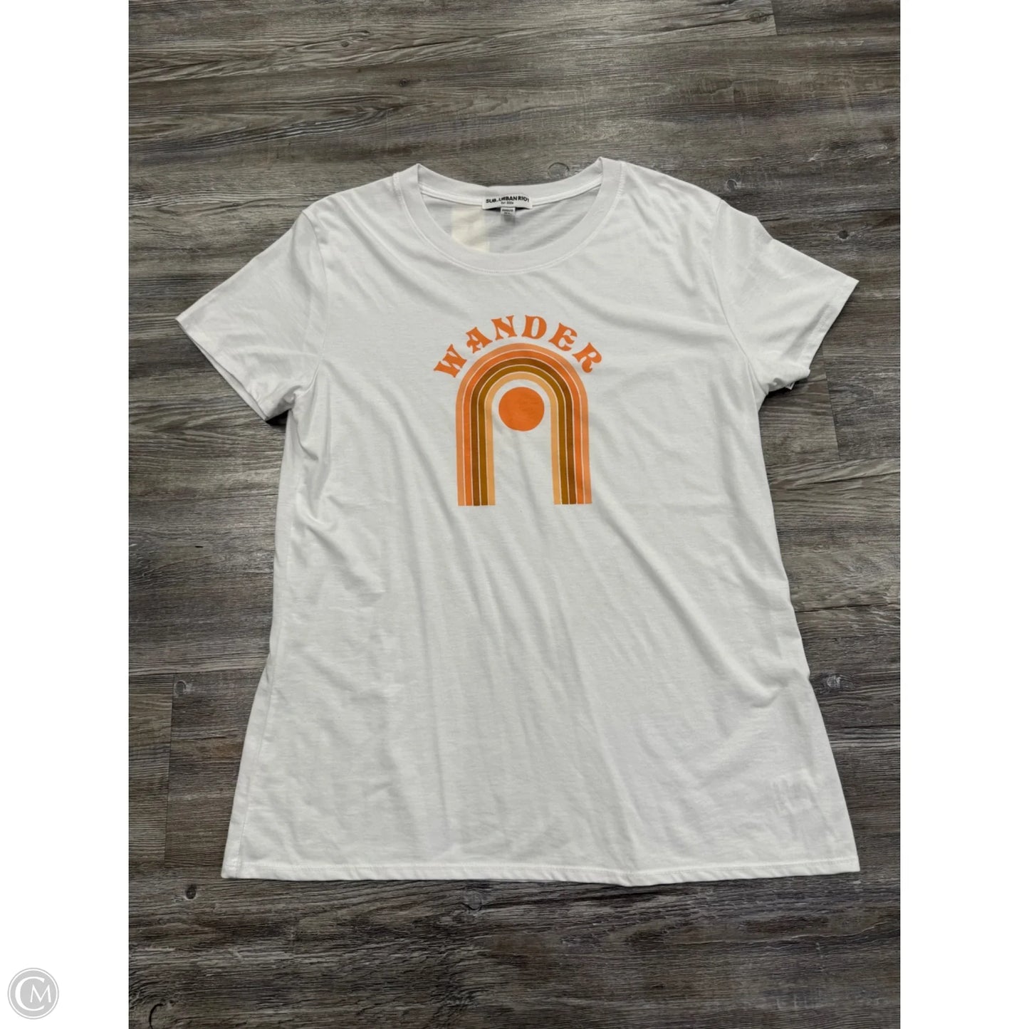 Top Short Sleeve By Sub-Urban Riot In Orange & White, Size: Xl