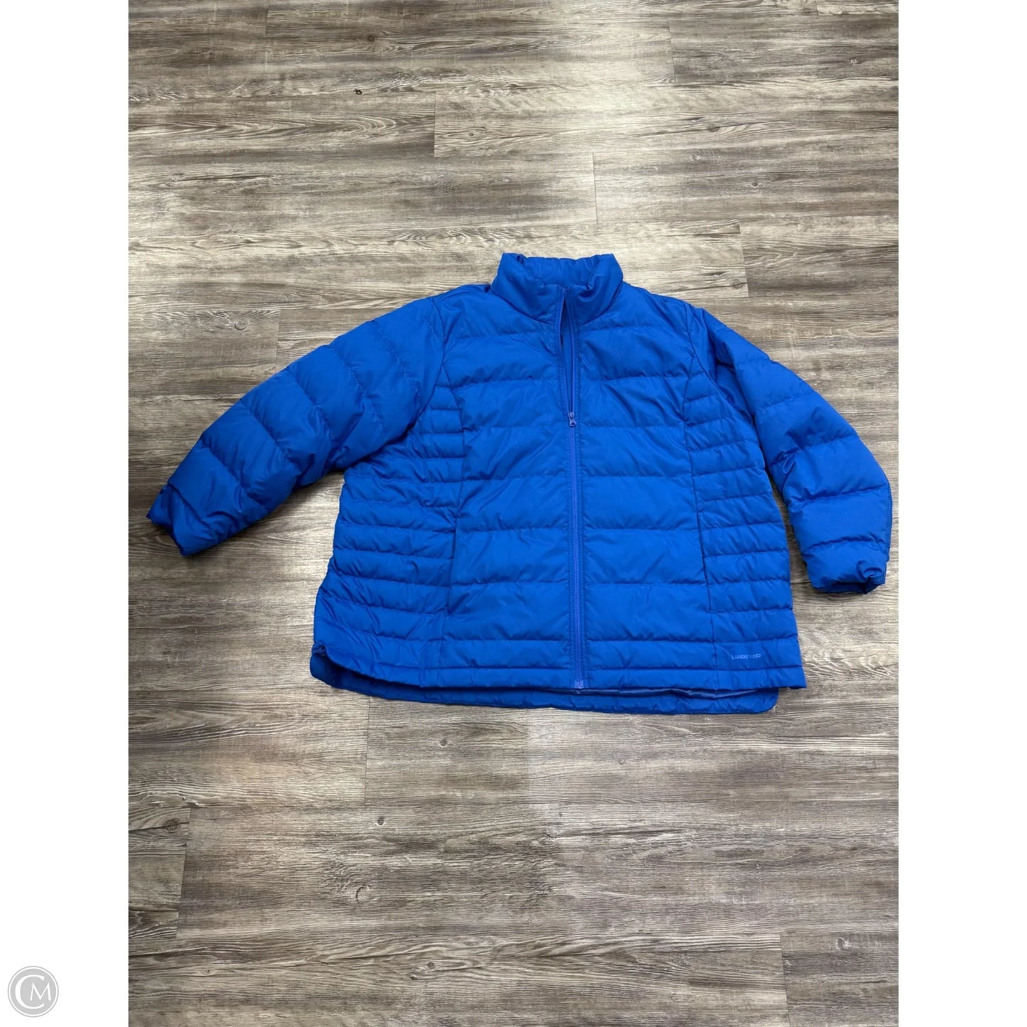 Coat Puffer & Quilted By Lands End In Blue, Size: 3x
